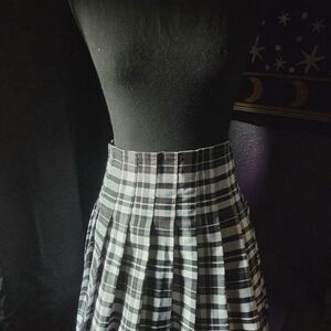 No Boundaries Black and White Checkered Skater Skirt